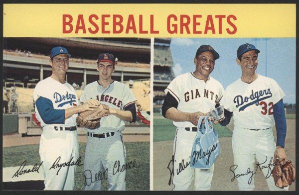 PC 1964 Baseball Greats PC Drysdale Chance Mays Koufax